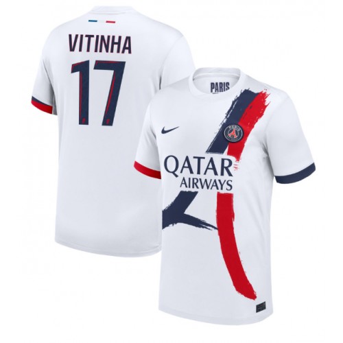 Fotballdrakt Herre Paris Saint-Germain Vitinha #17 Bortedrakt 2024-25 Kortermet